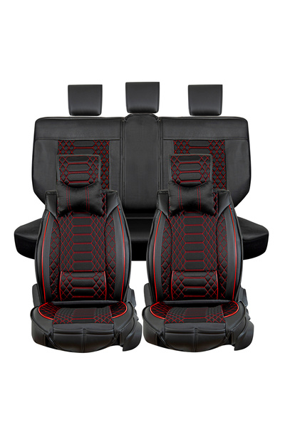 Stil مجموعة غطاء مقعد السيارة الملكي لسيارة رينج روفر سبورت 2013-2021 باللونين الأسود والأحمر