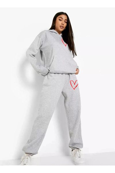 Modern Moda Tracksuit Set - Printed Set Jogger Sweatshirt Elastic Leg Hooded