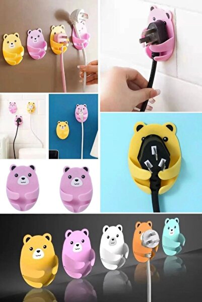 CNGZSHOP 4 Adet Çekici Fiş Priz Tutucu Güçlü Yük Taşıyıcı Depolama Dikişsiz K...