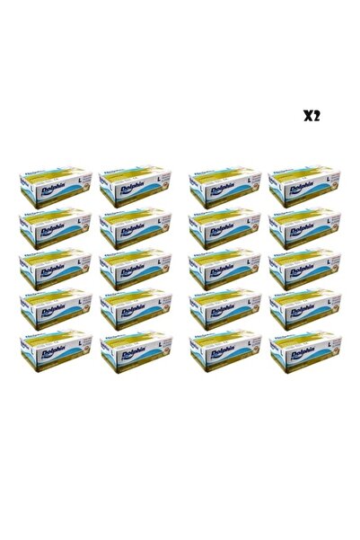 Dolphin hygienic Latex White Exam Gloves Powdered - Size L 100 pcs 40 packs 2...