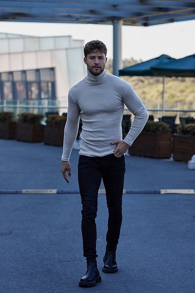 Buteks Pulover unisex, gros, gros, bej, înălțat