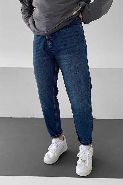 BDRMAN Boyfriend Koyu Mavi Efekli Eskitme Model Kot Pantolon