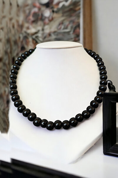 MinimalistTasarım Black Onyx Choker Necklace, Black Choker Necklace, Black Pe...