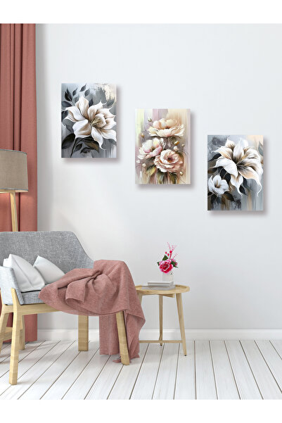 YALOVA SHOP Dekoratif Yağlıboya 3 lü Tablo Seti