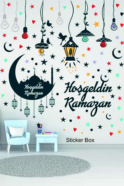 Think And Print Ramazan Ayı Temalı Cam Duvar Süsleri Hoşgeldin Ramazan Sticke...