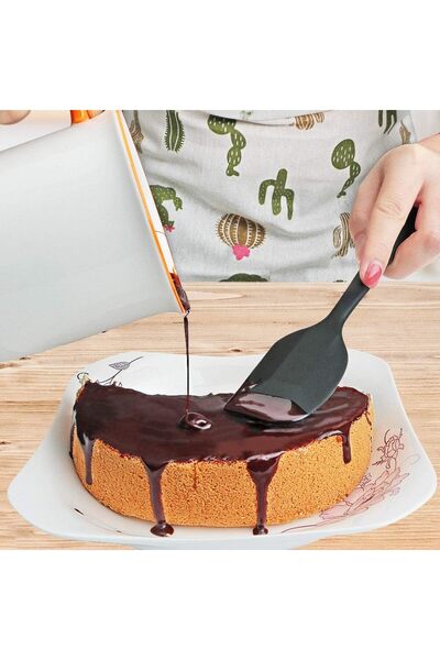 Ekostem High Quality Black Silicone Spatula Set - Heat Resistant, Fireproof and Non-Stick 6 Pieces