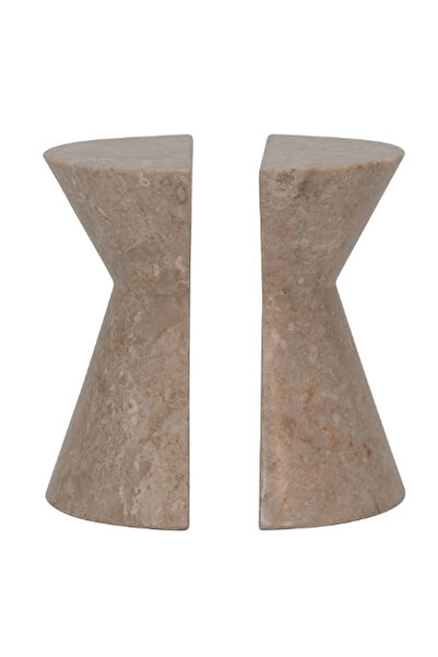 MIARIK DESIGN & DEKORASYON Dekoratif Doğal Traverten Mermer Kitap Tutucu