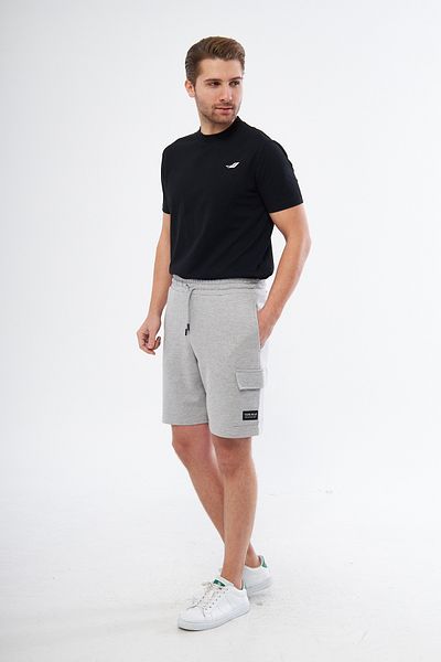 LİVE SPORT Men's 3 Thread Diagonal Cargo Pocket Casual Shorts Gray