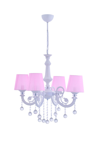 polataydinlatma TURNA 4 LÜ PEMBE ŞAPKALI LÜX AVİZE (BEYAZ)