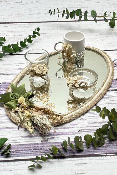 Lora Davet Δίσκος καφέ γαμπρού υπόσχεσης αρραβώνων (1 ΤΕΜ) Natural 53229