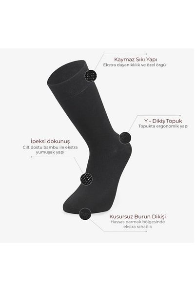 Natawear Set of 6 Bamboo Lycra Seamless Quality Premium Men's Socks