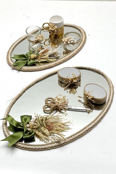 Lora Davet Δαχτυλίδι αρραβώνων και σετ δίσκου καφέ γαμπρού (1 ΤΕΜ) Χρυσό 53429