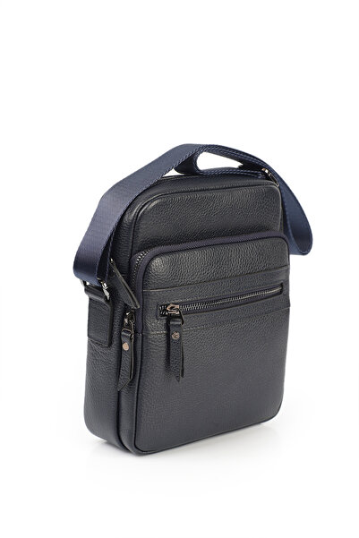 GENTE Ανδρική τσάντα ώμου από γνήσιο δέρμα χιαστί πολλαπλών τμημάτων GN072050DRL