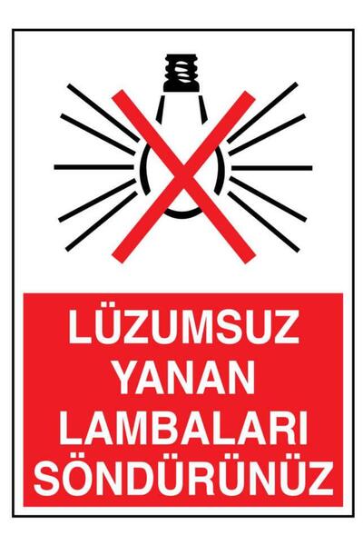ESİNTİ REKLAM قم بطفاية مصابيح الحرق التي لا تضطر إلى استخدامها، لافتة تحذير ...