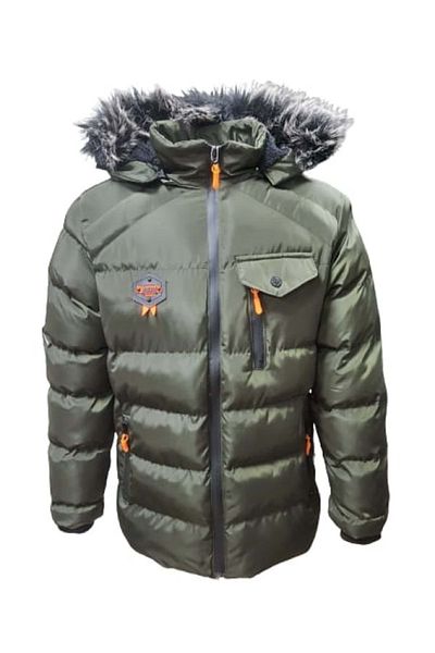 ESBOOZ Es Booz E01347 Kids Boys Hooded Furry Sports Coat - E01347 - Khaki - ST01347-Khaki-14 YEARS