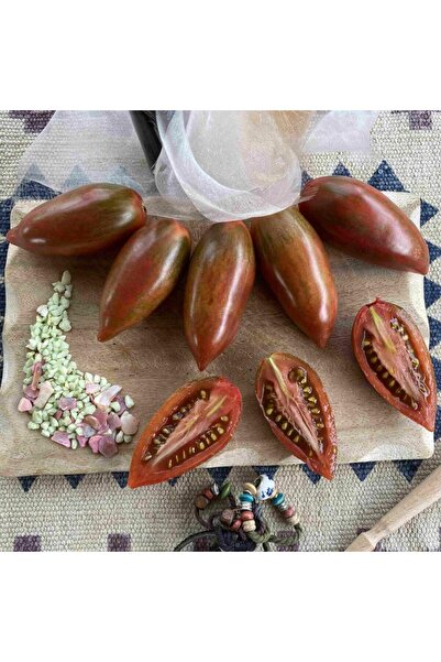 Mutlu Paket Çizgili Mor Purple Smaragd Domates Tohumu -15 Tohum