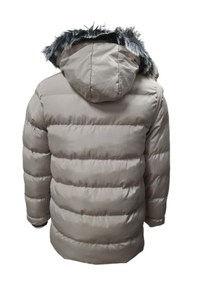 ESBOOZ E01347 Kids Boys Hooded Furry Sports Coat - E01347 - Beige - ST01347-Beige-13 YEARS