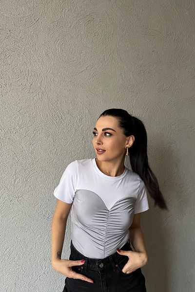 Seda Yalçın Atelier Gray Strapless Detailed Blouse