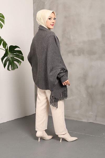 MODAQU Smoked Knitwear Shawl Poncho