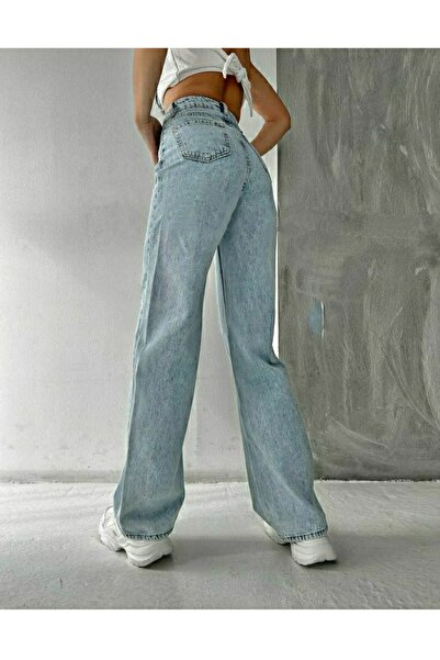 Trn JNS Жіночі джинси з лікрами, з ефектом миття, з високою талією