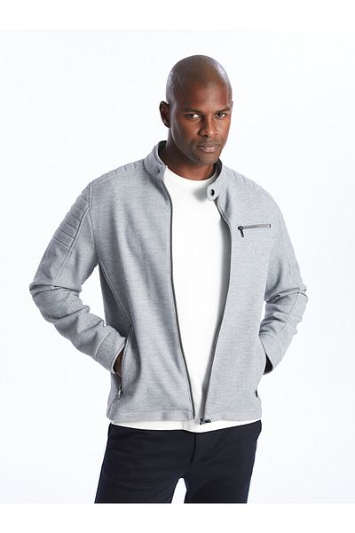 LC Waikiki Palton pentru bărbați cu guler motociclist slim fit