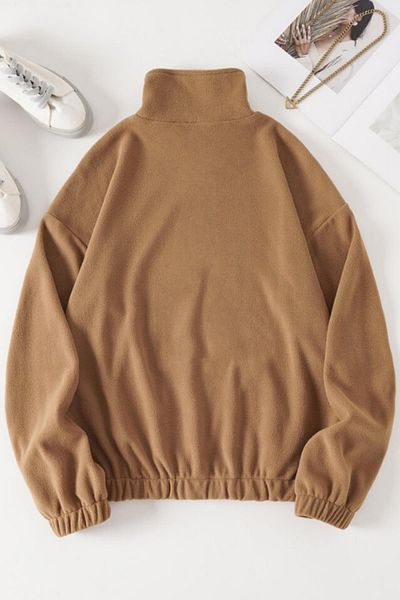 GHASSY CO. Ghassy Co. Γυναικεία φούτερ Fleece με φερμουάρ με τσέπη καγκουρό