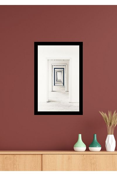 NT Handmade Decor de perete pentru uși cu cadru negru - 20x30 cm Pictură pentru living dormitor