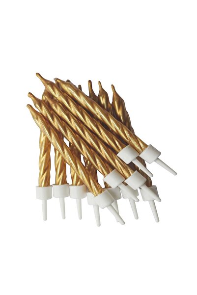 Genel Markalar 10 LU KÜÇÜK BURGULU GOLD MUM 7.5CM