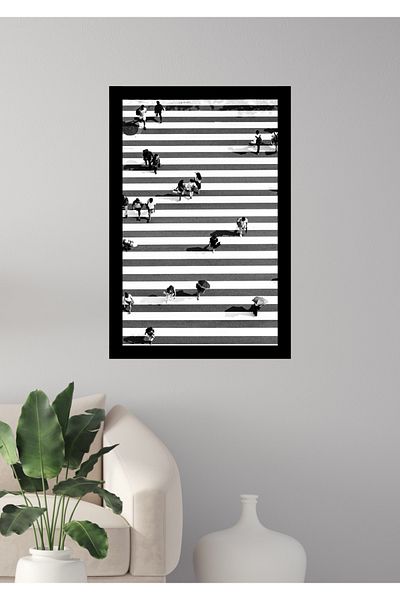NT Handmade Decor de perete Tokyo cu aspect de cadru negru - Pictură 20x30cm pentru sufragerie dormitor