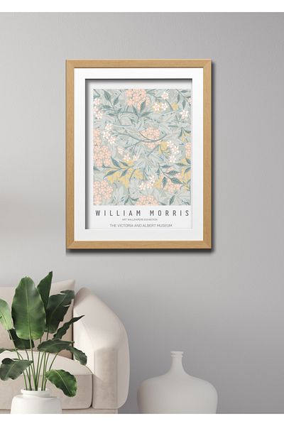 NT Handmade Wooden Frame Look William Morris Wall Decor - 20X30Cm Painting for Living Room Living Bedroom