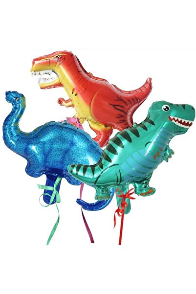 Patladı Gitti Mini 3 lü Dinazor Folyo Balon Set