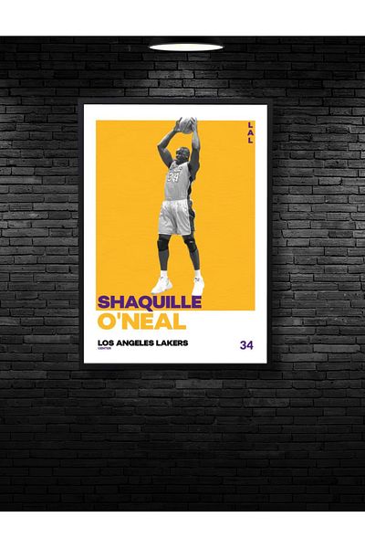 NT Handmade Cadru negru Aspect Shaquille O'neal Decor de perete Sufragerie Pat Dormitor Copii 20x30 Pictură