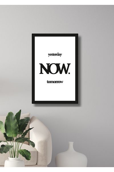 NT Handmade Black Frame Look Yesterday Now Decor de perete Colț de cafea pentru Conceptul de bucătărie 20x30 cm Pictură