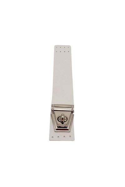 angel çanta aksesuar 18x3,5 cm Τεχνητό Δέρμα Λευκό Χρώμα Κάλυμμα Ασημί με Μέταλλο