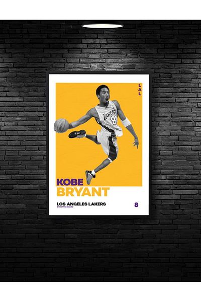 NT Handmade Black Frame Look Kobe Bryant Wall Decor Living Room Living Bed Children's Room 20X30 Painting