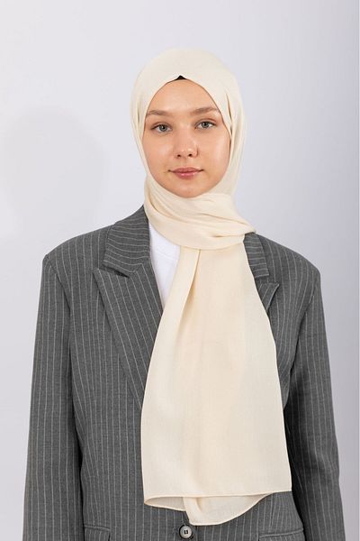 hijabchi Φυσικό Σάλι Κρέπας - Κρέμα