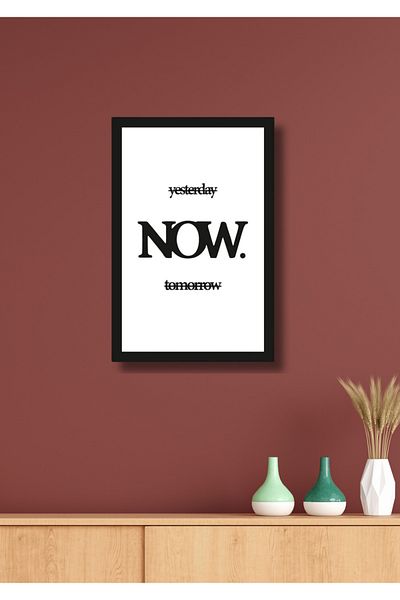 NT Handmade Black Frame Look Yesterday Now Decor de perete Colț de cafea pentru Conceptul de bucătărie 20x30 cm Pictură