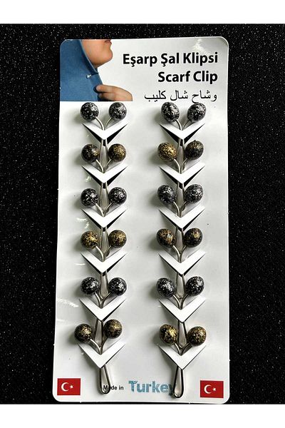 Kent Pazarı Scarf Shawl Clip 12 Pieces