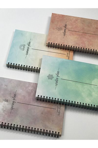 Apeirona | Limitless Art New Generation Timeless 4-Piece Agenda Set - Special Agenda for All Seasons - 4 Planners - Hard Cardboard Cover