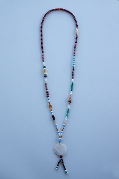 Lila Rosa Natural Stone Authentic Long Necklace