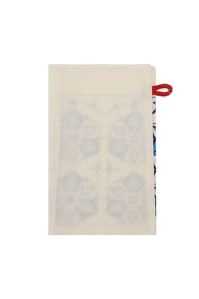 Bursa İpek Turquoise Red Printed Anatolian Pattern Pouch