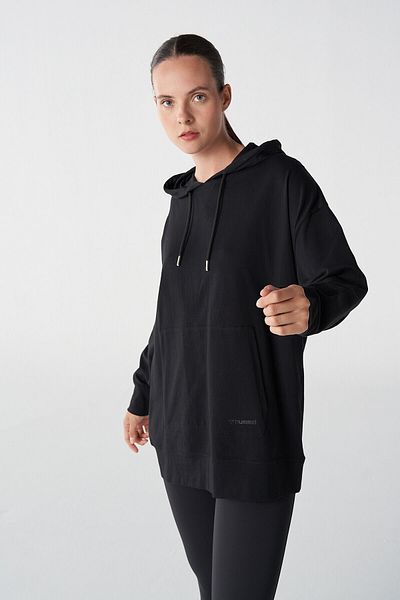 hummel HMLVICKIE ОВЪРЗАЙЗ СУИТШЪРТ ОТ ЧЕРЕН ТЕКСТИЛ Дамски суитшърт