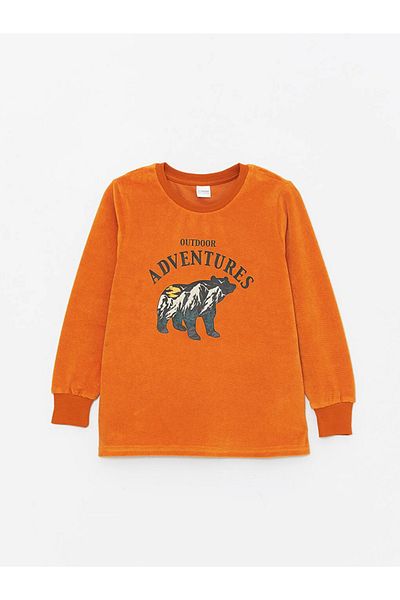 LC Waikiki LCW Kids Boy's Long Sleeve Printed Pajamas Set - Crew Neck