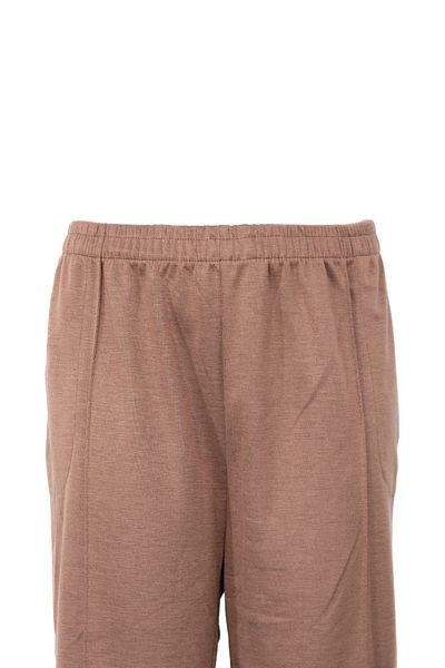 Oppland Women's Winter Two Thread Double Ecrin Knitted Trousers Pocket Elastic Waist Relaxed Fit Full Fit