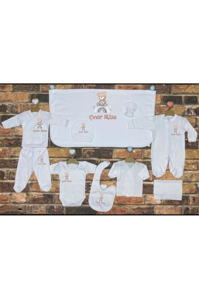 CACTUS COLLECTION Baby 10 PARÇA İSME ÖZEL İSİM YAZILI ERKEK BEBEK HASTANE ÇIKIŞI