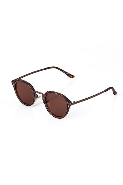 TomyHelf Women's Sunglasses Oval Leopard Frame Brown Glass