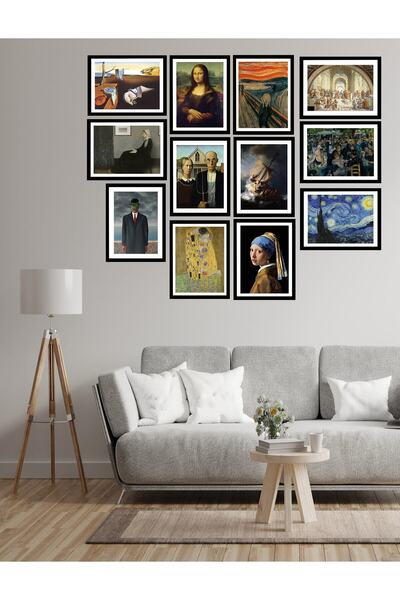 kutuTR Dekorize Mdf Tablo Seti 12 Parça 3 Mm - Ressamlar Salon Oturma Yatak O...