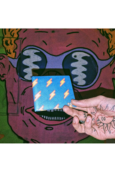 Evorya Unisex Şimşek Motifli İnce Cüzdan