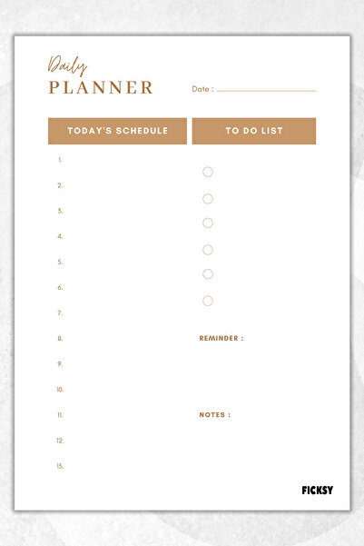 Ficksy مخطط يومي - مقاس A4 للقيام به - 30 ورقة - مخطط يومي