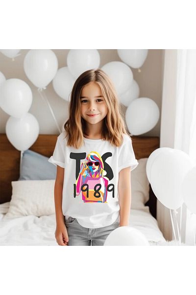 MAGORS Tricou cu mânecă scurtă unisex cu imprimeu Taylor Swift pentru copii